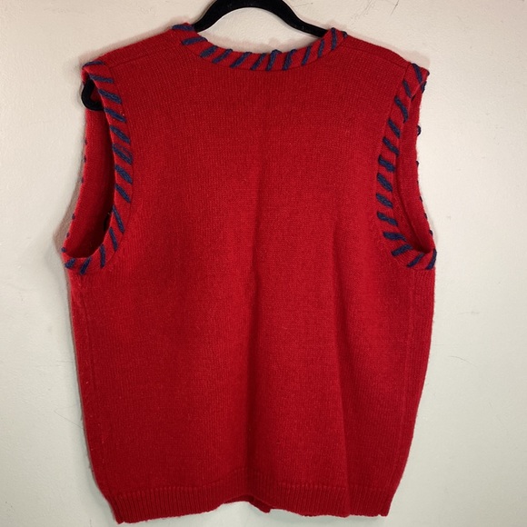 Vintage 1993 Susan Scottie Dog Shetland Wool Argyle Sweater Vest - Picture 8 of 10